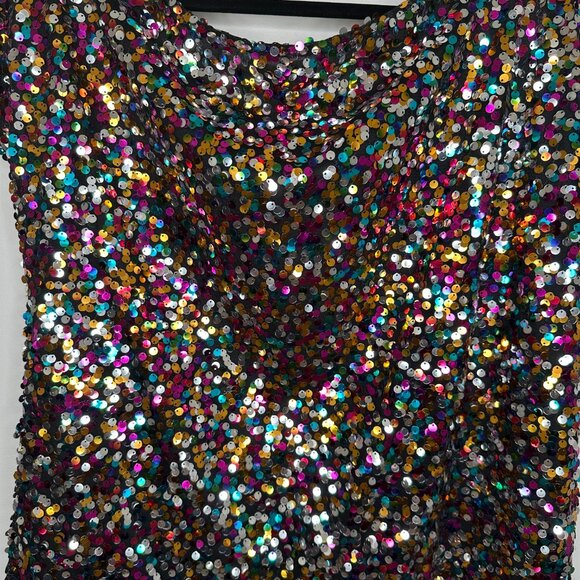 Anna-Kaci Women's Glam Off-Shoulder Multi-Colored Sequin Top Size XL - Picture 8 of 14